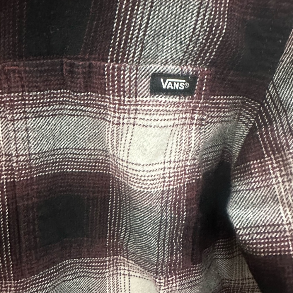 Vans Burgundy and Cream Plaid Shirt - Picture 2 of 4